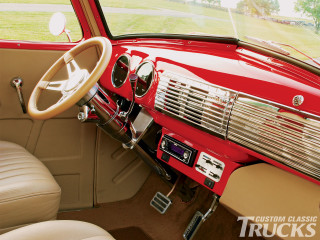 Red car tan interior brown - wheel and dashboard free wallpaper