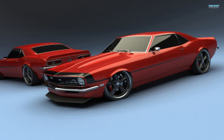 Red car 3d image black - the middle free wallpaper