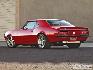 Red car parked road building 2 - clean line free wallpaper