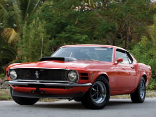 Red mustang car forest road - bob singer free wallpaper