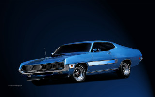 Blue muscle car dark background 2 - dennis flanders free wallpaper