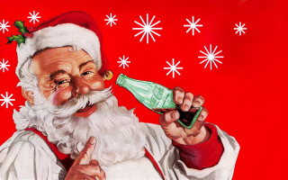 Santa claus beer pointing finger - a finger free wallpaper for desktop