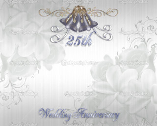 Silver blue 25th anniversary card - a silver free wallpaper