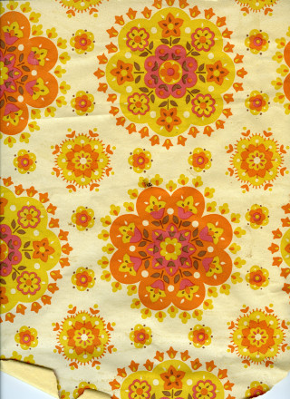 Yellow orange flower fabric white - fabric free wallpaper