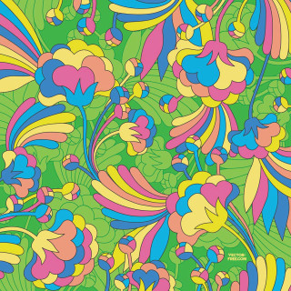 Psychedelic floral pattern green blue - free flowers wallpaper for tablet