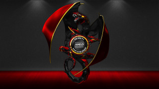 Red black sculpture ribbon logo - ray free wallpaper