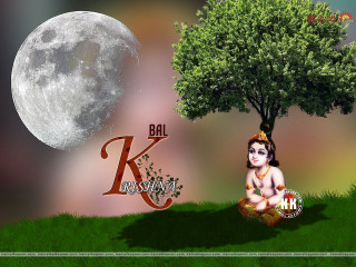 Person sitting tree moon background - the upper corner free wallpaper