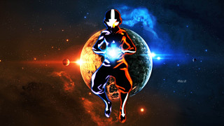Space man glowing orb planet - a man in a space suit free wallpaper