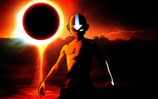Man eclipse black background red - a black circle free wallpaper for desktop