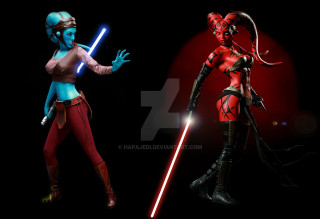 Women costumes lightsabers body arms - their body free wallpaper