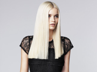 Woman blonde hair black dress 2 - straight free wallpaper