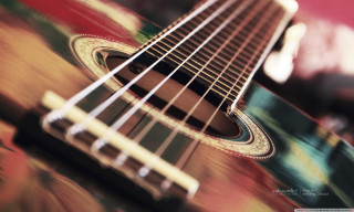 Guitar strings closeup blurry background - ella guru free wallpaper
