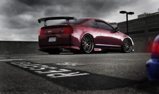 Red sports car cloudy sky 16 - rim free wallpaper for desktop