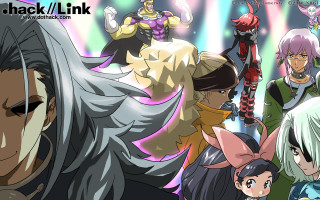 Anime characters neon light background - context art free wallpaper for desktop