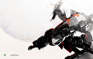 Black white outfit gun red - red line free wallpaper