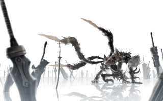 Demonic creatures swords fighting group - sword and swords free wallpaper