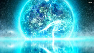 Blue earth reflection water stars - a blue earth free wallpaper