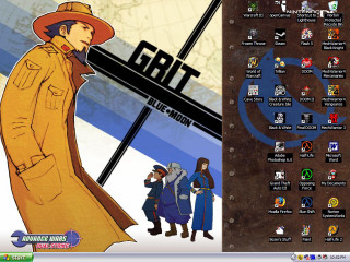 Cartoon man trench coat world - a map of the world free wallpaper