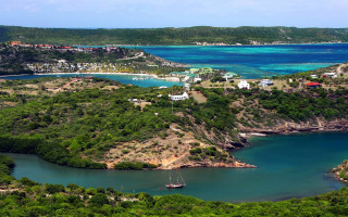 Bay boat beach trees panoramic - a beach in the background free wallpaper