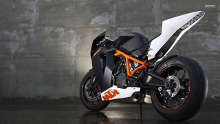 Motorcycle parked wall ktm logo - cool free wallpaper