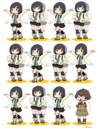 Anime characters poses expressions bunch - dynamic free wallpaper for mobile