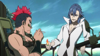 Anime characters bench cigarette smoking - neodada free wallpaper