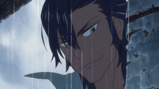 Man blue hair sword rain - vanita free wallpaper for desktop