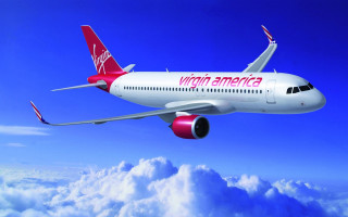 Virgin america airplane clouds blue - tail free wallpaper