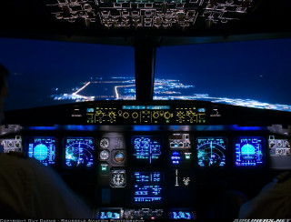 Man cockpit plane night lights 2 - the light free wallpaper