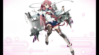 Pink haired girl flying gun - aguri uchida free wallpaper