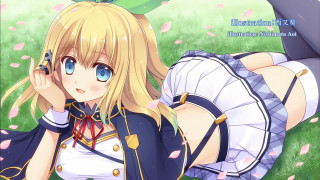 Anime girl cellphone ground green - her ear free wallpaper