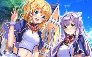 Anime girls building sky trees - a sky background and trees free wallpaper
