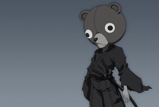 Bear robotic guardian japanese robe - a black robe free wallpaper