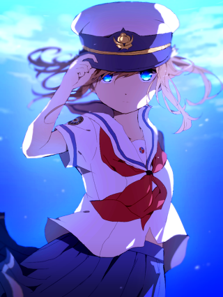 Woman sailor outfit underwater hat - underwater free wallpaper for mobile