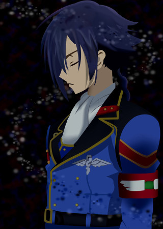 Man blue uniform star snowflakes - dust free wallpaper