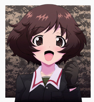 Woman funny face military uniform - eizan kikukawa free wallpaper for tablet