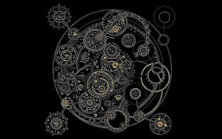 Black white clock gears background 2 - a gold free wallpaper