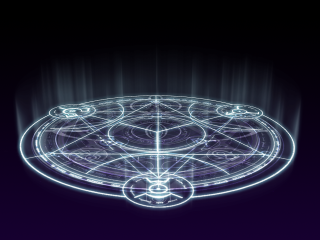 Holographic glow arcane clock cage - a circular object free wallpaper