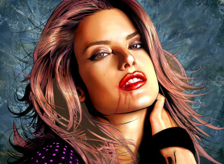 Woman blood face neck hands - blood free wallpaper