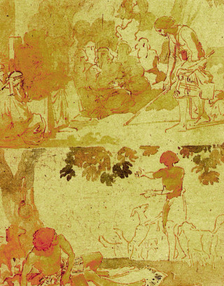 Man woman tree dog standing - academic free wallpaper for mobile