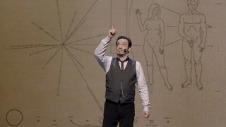 Man vest tie pointing drawing - panfuturism free wallpaper