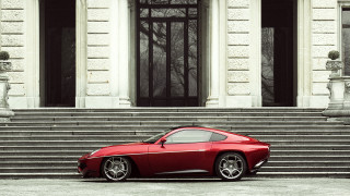 Red sports car building steps - a red sports car free wallpaper