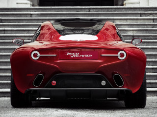 Red sports car stairs door - side profile free wallpaper