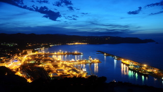 City water pier night lights - almada negreiro free wallpaper