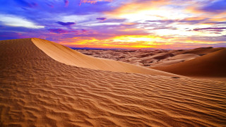 Sunset desert dunes clouds blue - sand free wallpaper