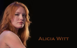 Red hair black background woman - alison watt free wallpaper