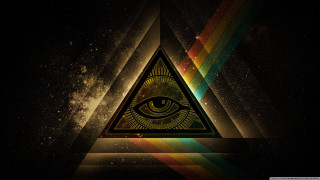 Triangle rainbow eye light middle - occult free wallpaper for desktop