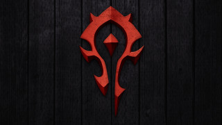 Red logo wooden wall black 2 - a red logo free wallpaper