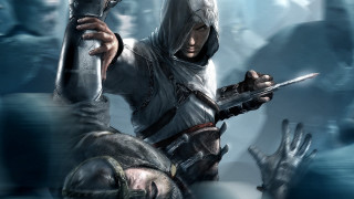 Man hooded outfit knife sword - game art free wallpaper