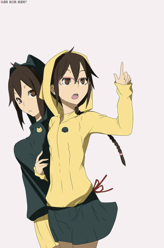 Anime characters posing photo together - an anime drawing free wallpaper for mobile